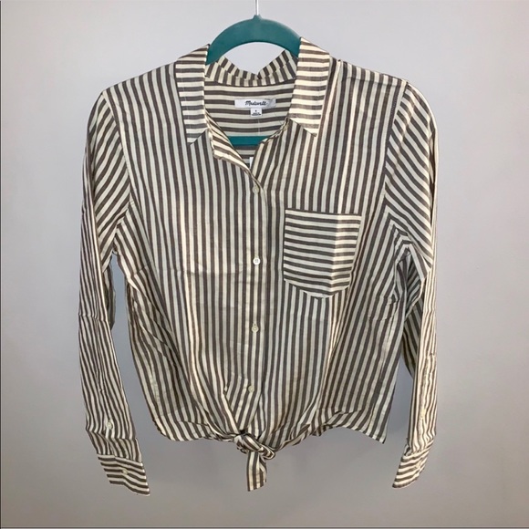 Madewell Tie-Front Shirt in Maitland Stripe - Picture 5 of 9